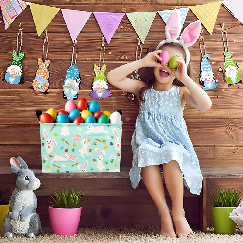 SETAMA Large Empty Easter Basket for Kid Fabric Personalized Bunny Eggs Easter Gift Basket for Boy and Girl (Rabbit Magician Easter Egg) - Image 5